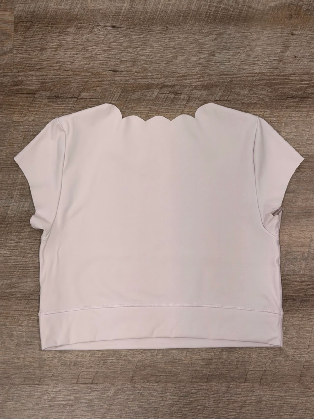 OFFLINE By Aerie Goals Scallop Tee in Lilac Ice, size Large. - Picture 5 of 8